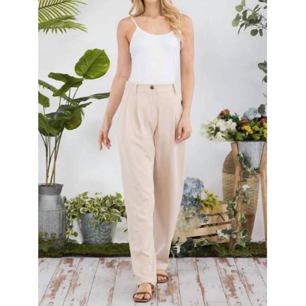 NEW STYLIVE high waisted trouser in taupe